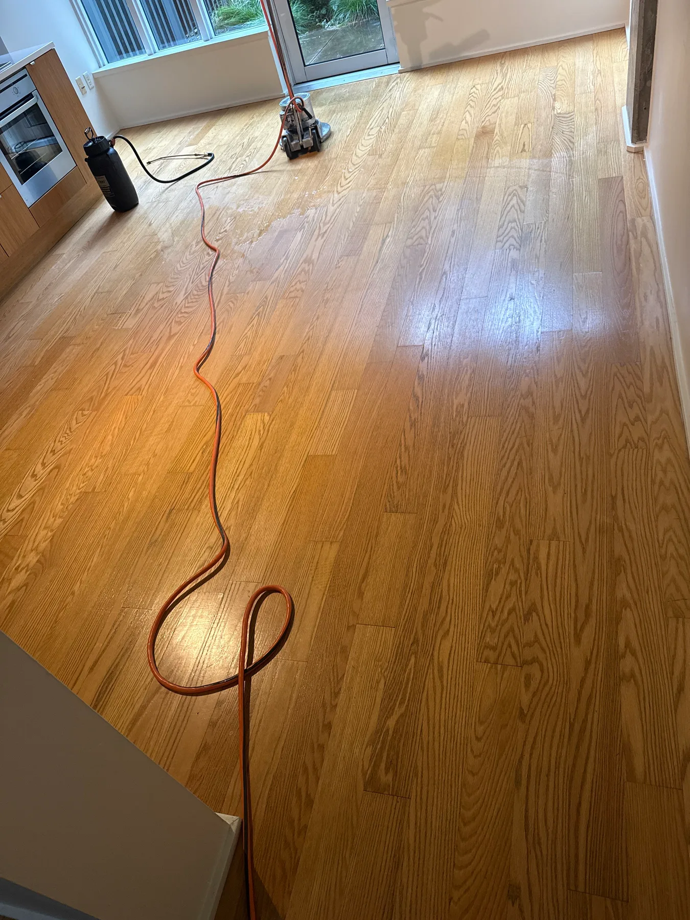 Living room hard floor before cleaning